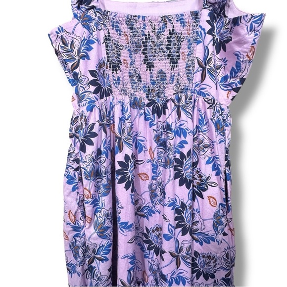 J. Crew Factory Square Neck Smocked Floral Dress Size 8 - Picture 11 of 16